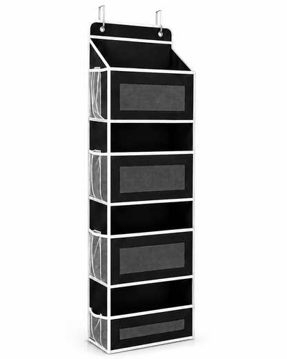 5-Tier Over-the-Door Hanging Organizer with Mesh Pockets