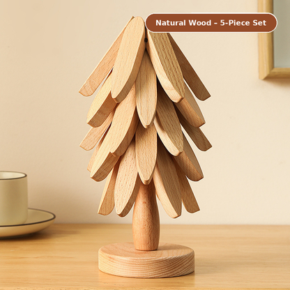 Foldable Tree Trivet – Wooden Heat-Resistant Pot Mat