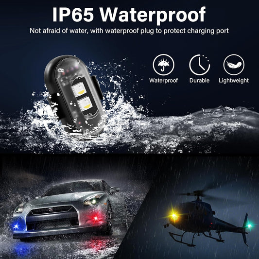 RGB LED Strobe Light Kit - Wireless Remote Multi-Mode Flashing For Night Riding Visibility & Safety Upgrade