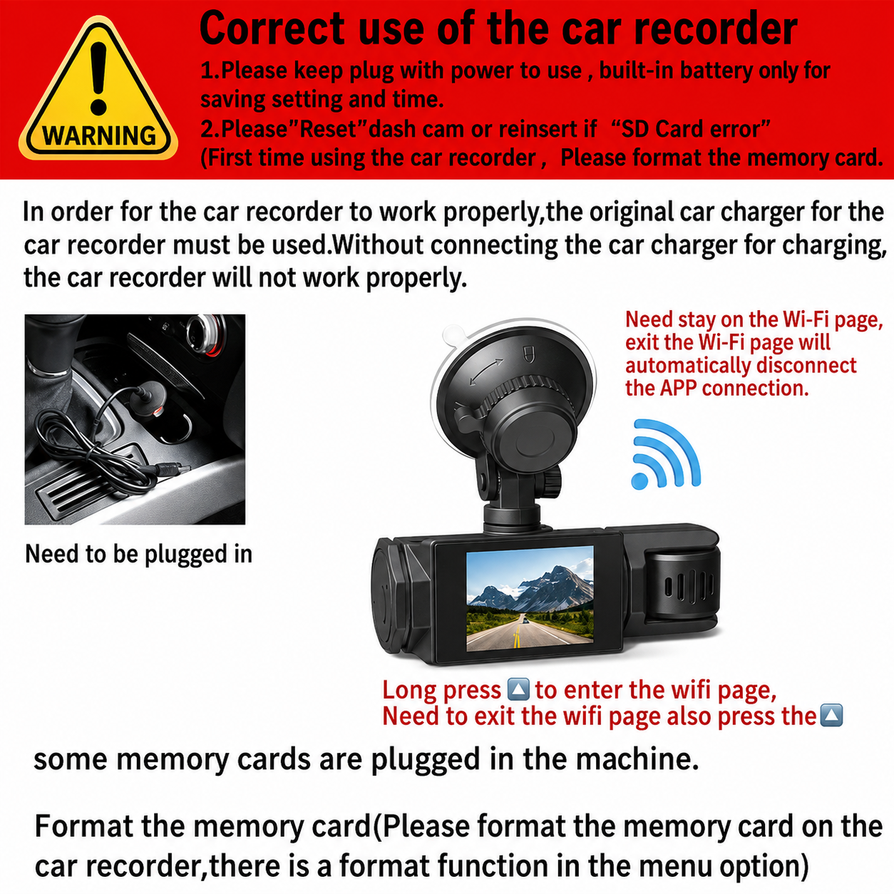Full View Car Dashcam System(The product does not include a memory card.)