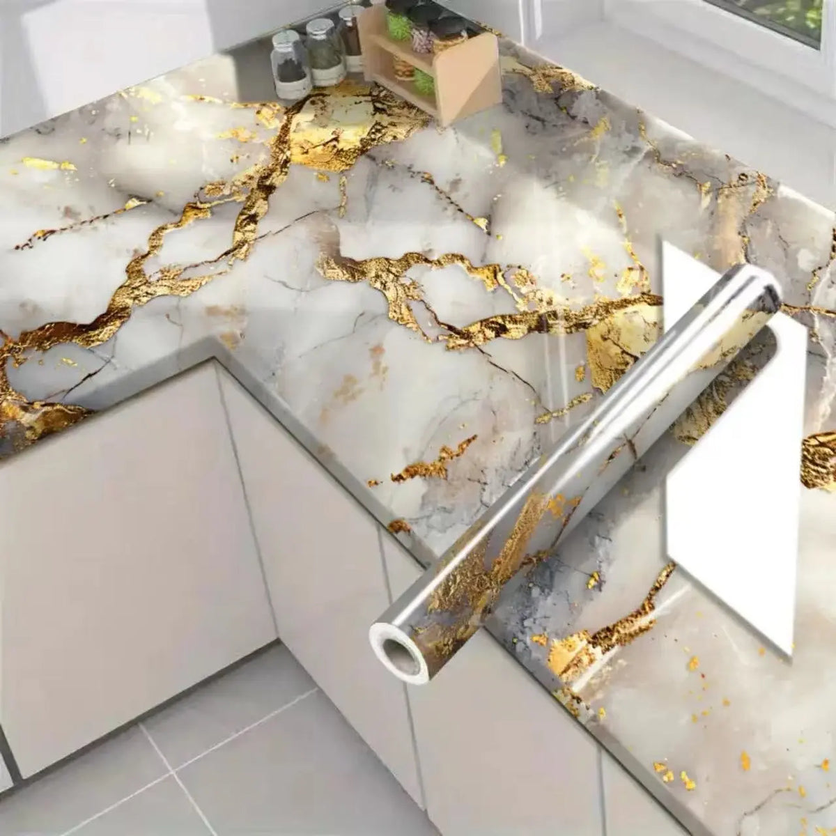 ✨ Gold Marble Peel & Stick Wallpaper | Walls, Kitchen & Furniture