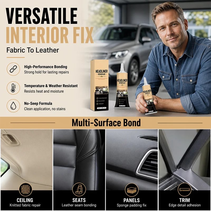 🔥 Car Headliner Rescue Glue – Strong Hold for Sagging & Peeling Interiors