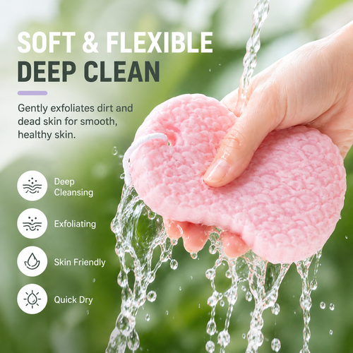 Exfoliating Bath Sponge | Soft Quick-Dry Body Scrubber