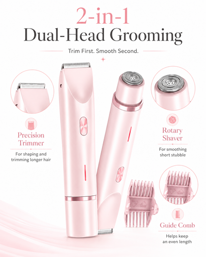 2-Piece Electric Body Hair Trimmer & Rotary Shaver Set
