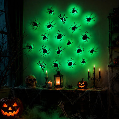 Halloween decorative items - 3D black bat wall stickers with LED lights