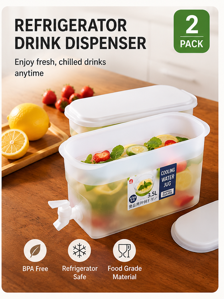 3.5L Refrigerator Drink Dispenser with Easy-Pour Tap