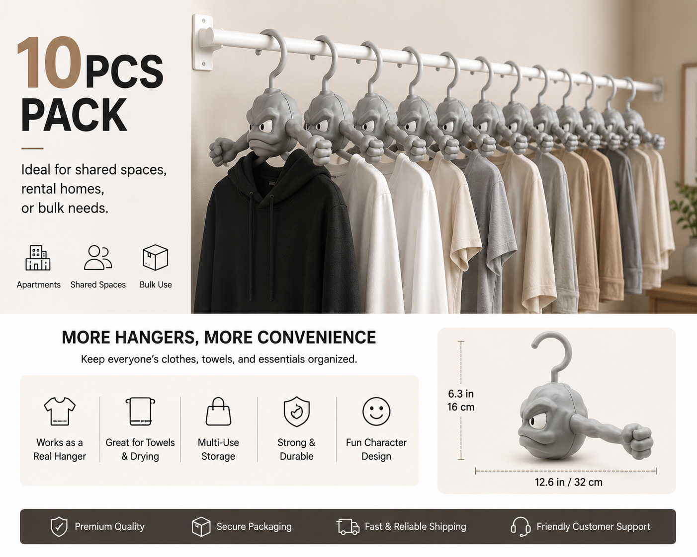 Creative Character Clothes Hanger | Multi-Use Hanger for Clothes & Towels