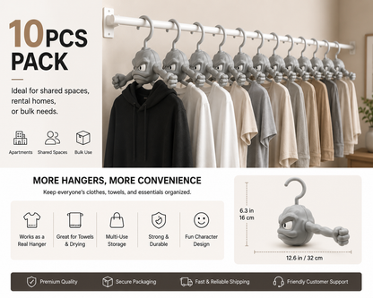 Creative Character Clothes Hanger | Multi-Use Hanger for Clothes & Towels