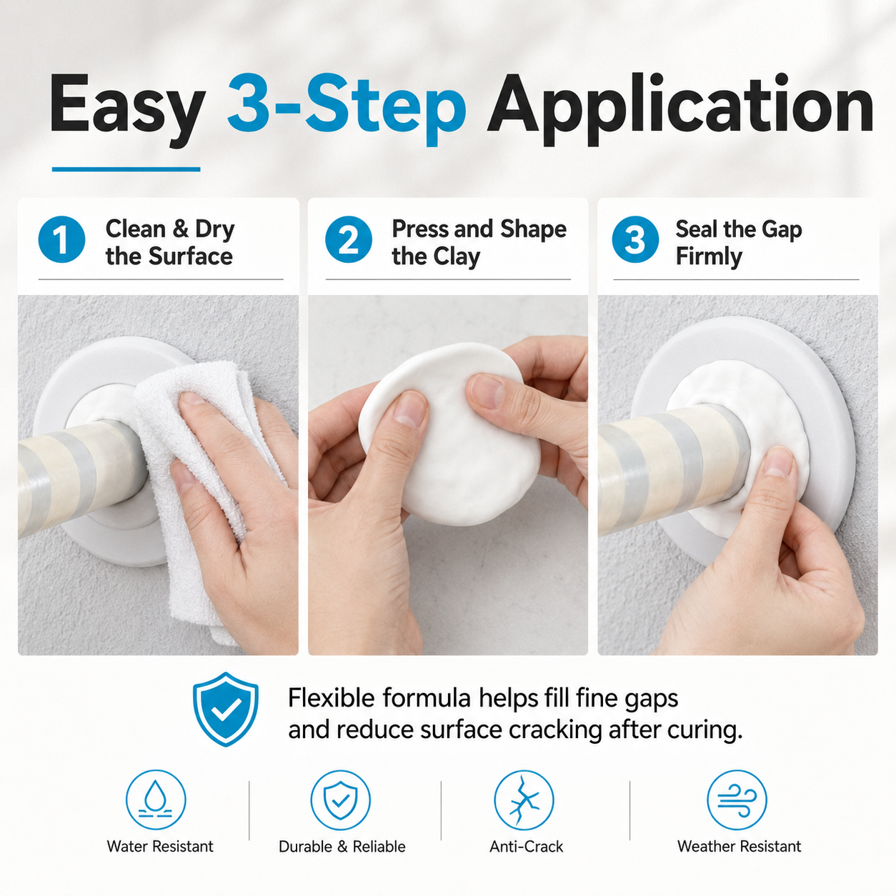 Moldable Sealant Clay – Pipe & Gap Sealing Filler