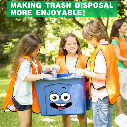 🌱 Eco-Friendly Trash Can Face Sticker Set
