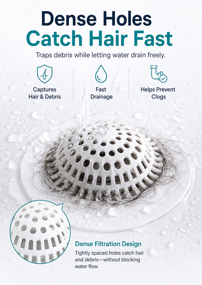 Reusable Silicone Drain Hair Catcher – Anti-Clog Cover