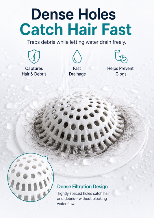 Reusable Silicone Drain Hair Catcher – Anti-Clog Cover