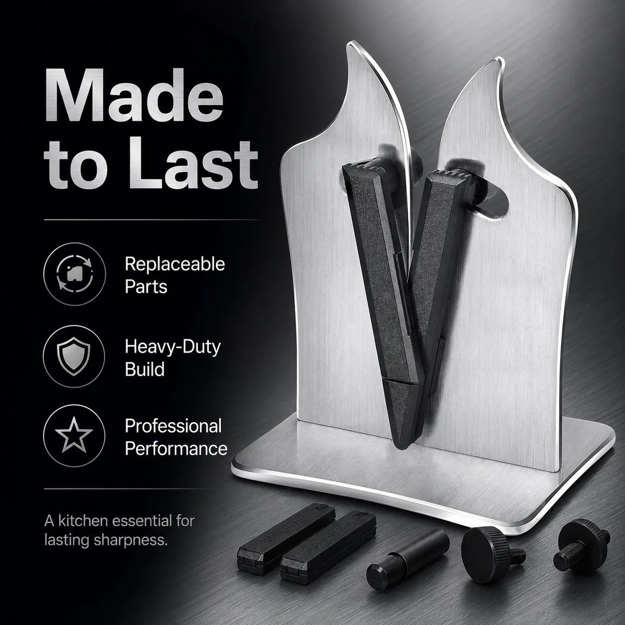 🔪Professional Stainless Steel Knife Sharpener – Fast Sharpening for Smooth, Wavy & Micro-Tooth Blades, Adjustable 16°-32°
