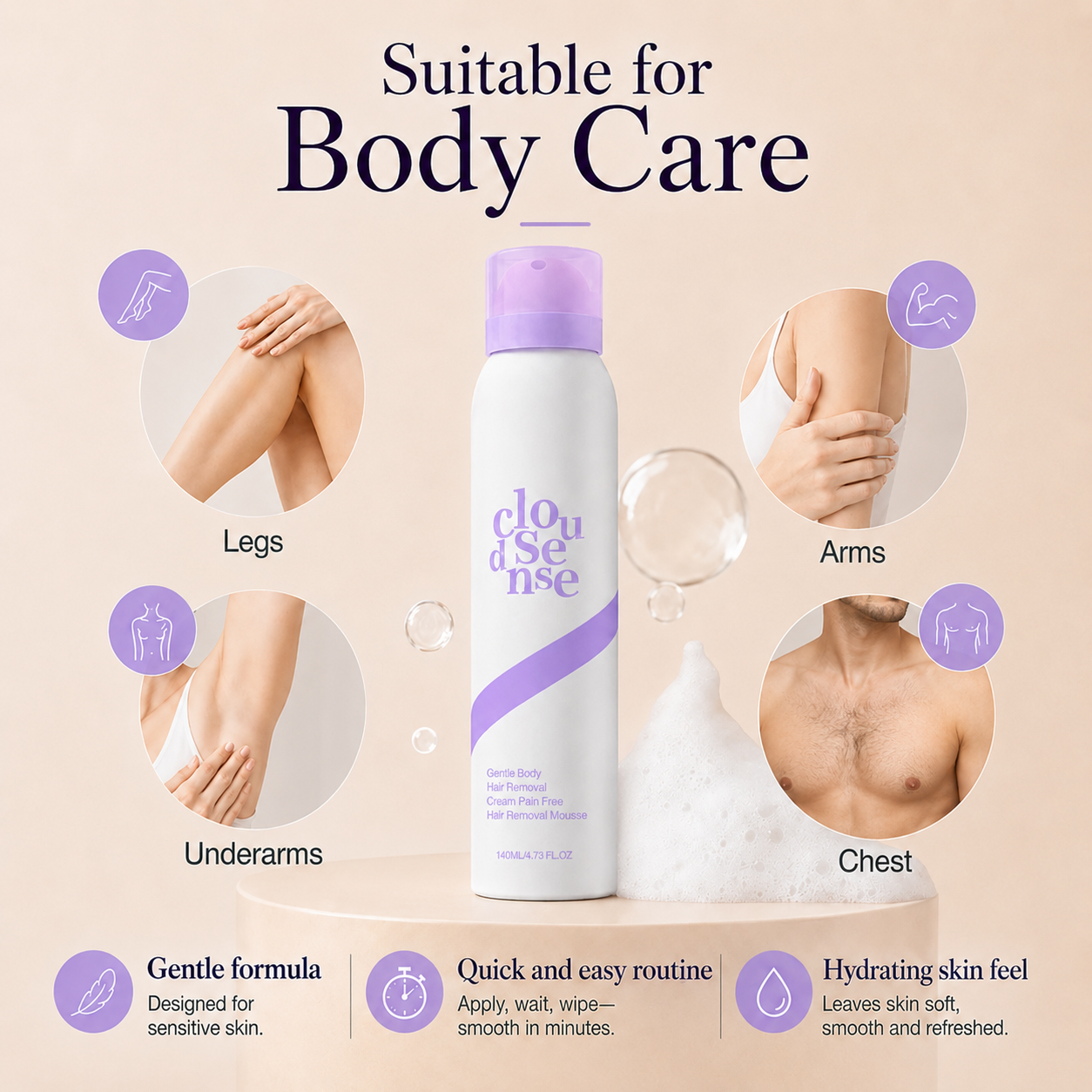 ✨  Gentle Hair Removal Mousse  | Easy At-Home Body Care