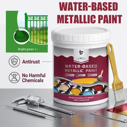 Rust Converter Metallic Paint – One coat stops rust, no sanding, no fumes.  🔨