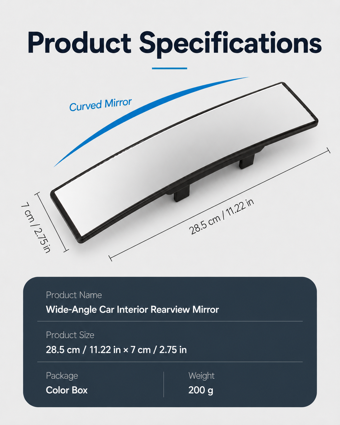 Wide-Angle Anti-Glare Car Rearview Mirror | Clear View