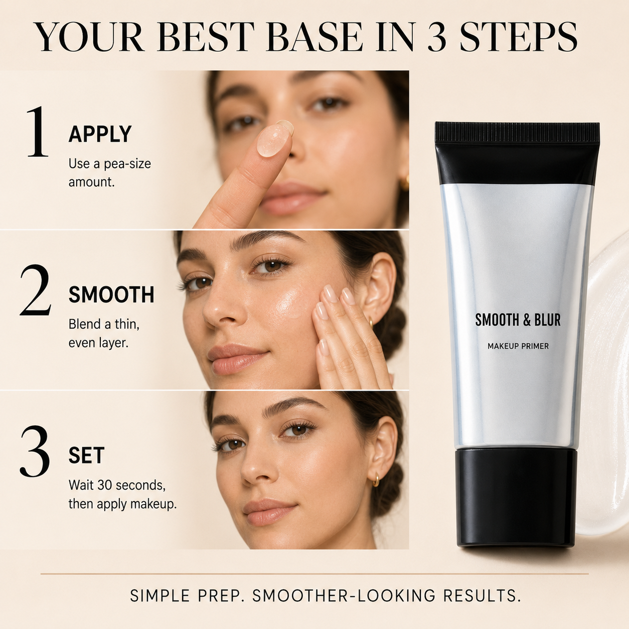 Smooth & Blur Makeup Primer – Water-Resistant Long-Wear Base