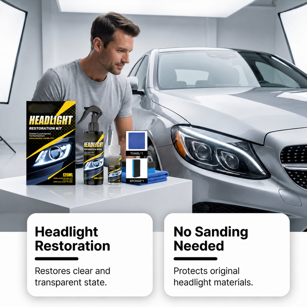 Professional Headlight Polish and Sealant Kit