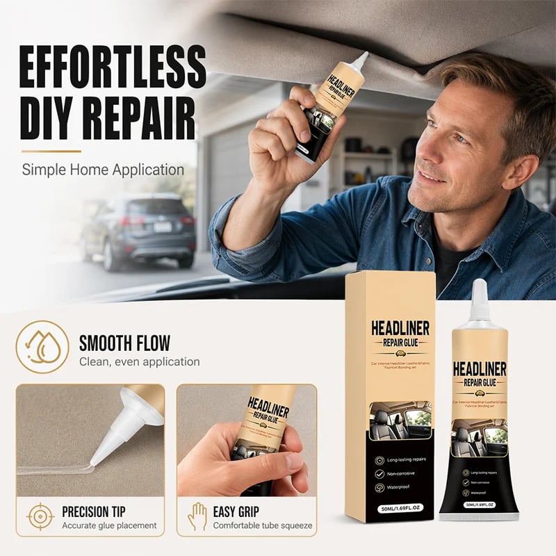🔥 Car Headliner Rescue Glue – Strong Hold for Sagging & Peeling Interiors