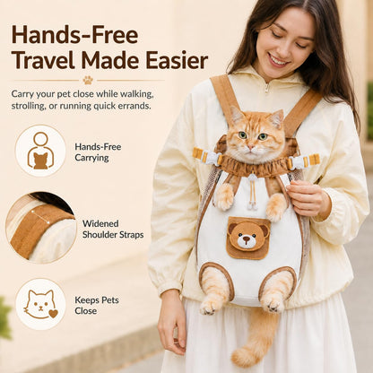 🐻 Stress-Free Travel for Your Pet – Cute Bear Carrier Bag