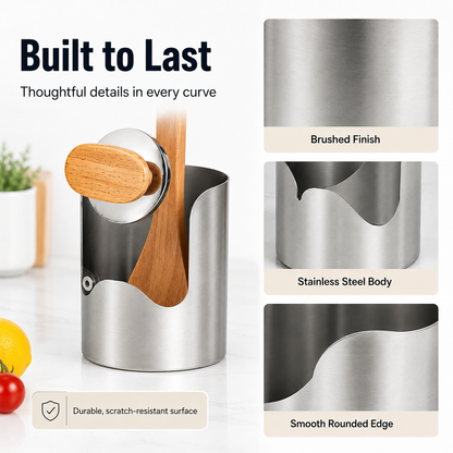 Stainless Steel Pot Lid & Utensil Holder | Kitchen Organizer