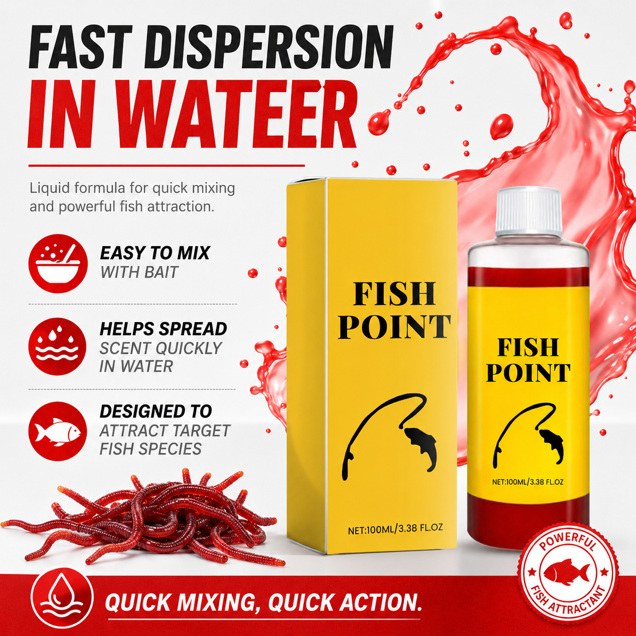 Fish Point Liquid Fish Attractant 100ml | Bait Booster