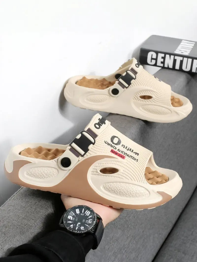 ⏰Limited Time 50% OFF🔥Men' Summer Massage Slippers, Unisex Comfortable Thick Sole Home Fashion Sandals