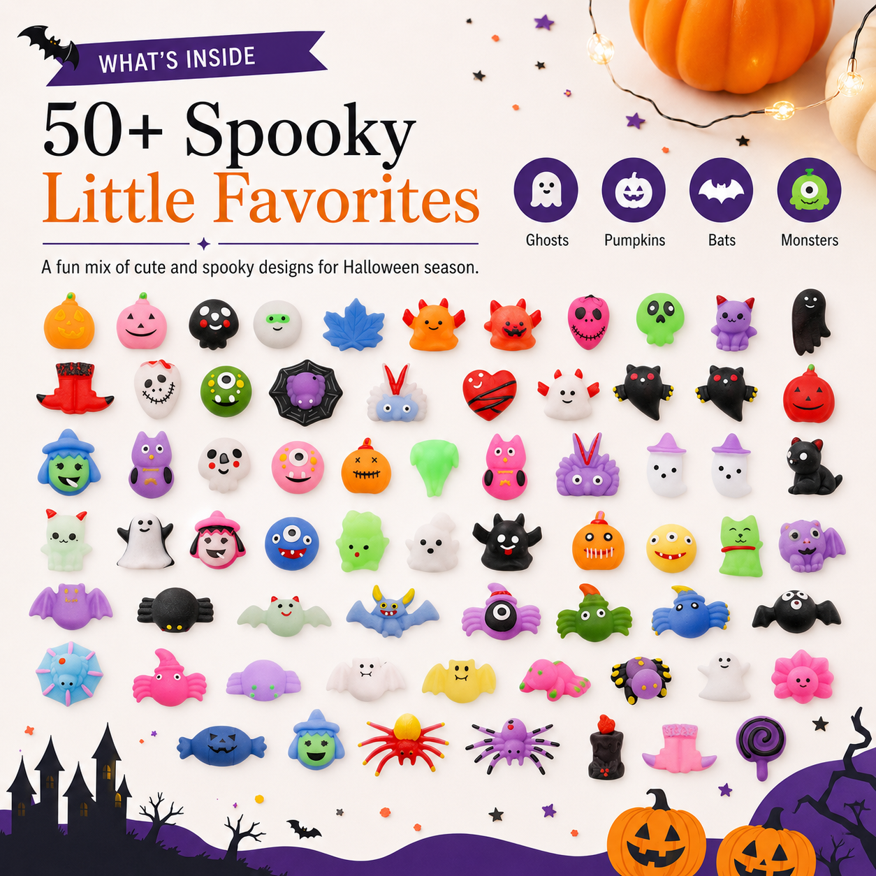 🎃 30 Mystery Squishies · Squeeze · Collect · Discover