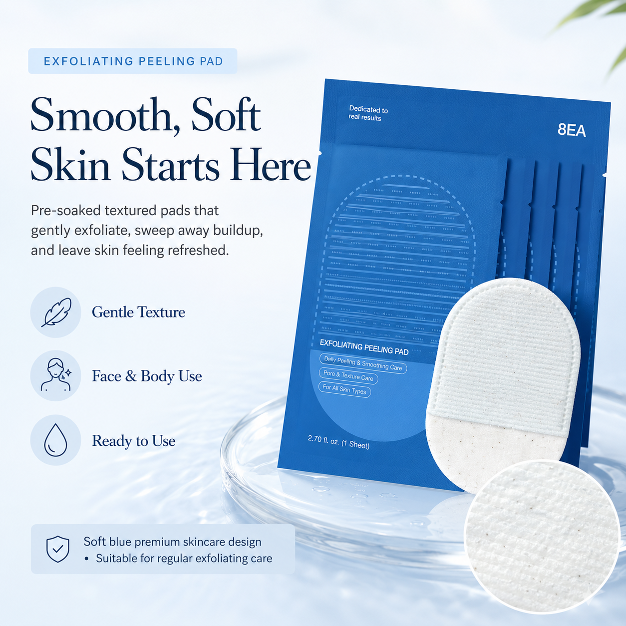 Exfoliating Peeling Pads for Face & Body | Smoothing Skin Care