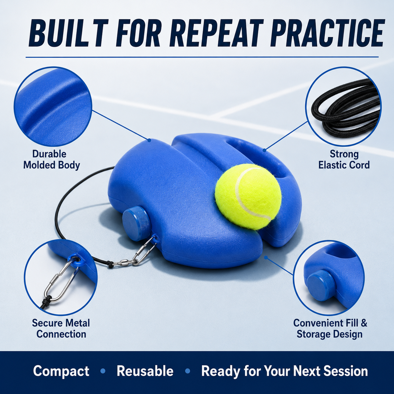 🎾Solo Tennis Trainer with 2 Rebound Balls | Practice Anywhere