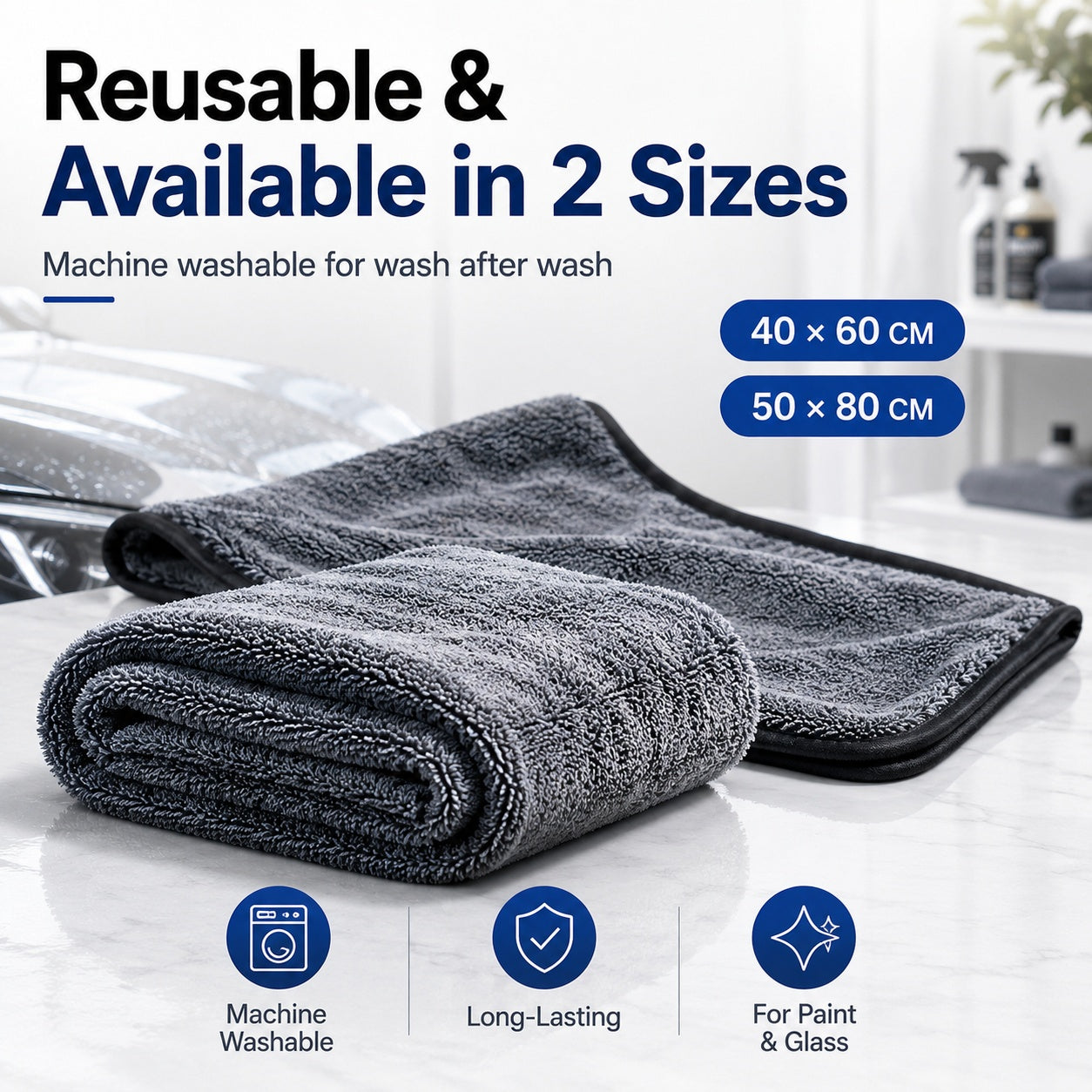 Microfiber Car Drying Towel | Ultra Absorbent & Reusable