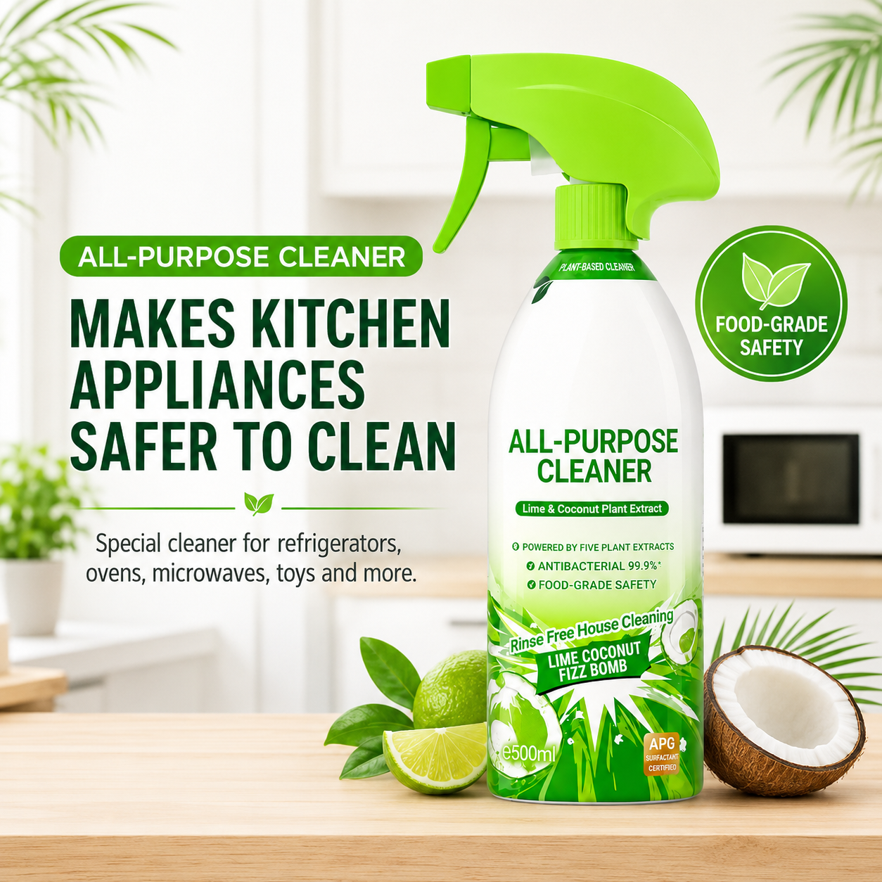 🌿  Plant-Based All-Purpose Cleaner | Foam & Spray Cleaner