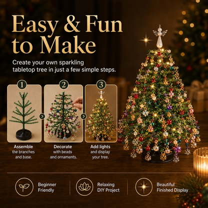 🎄DIY Beaded Christmas Tree Kit | Handmade Tabletop Holiday Decor