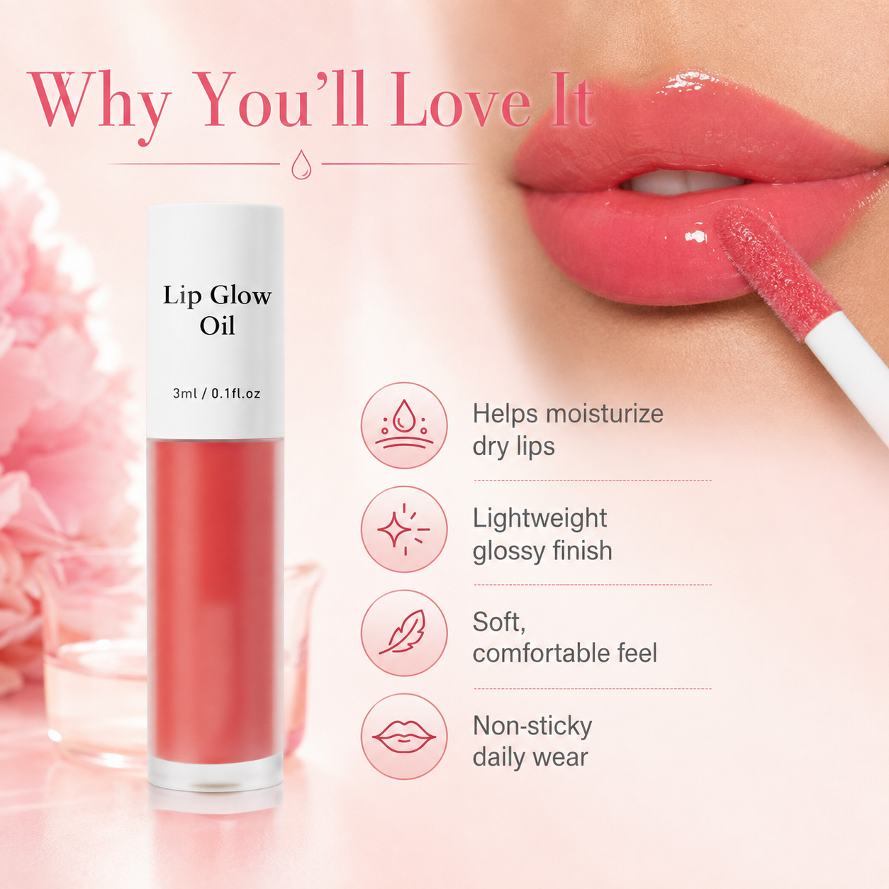 New⭐Lip Glow Oil – 7 Fruit-Inspired Glossy Shades