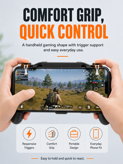 6-Finger Tablet & Phone Cooling Gaming Trigger Controller