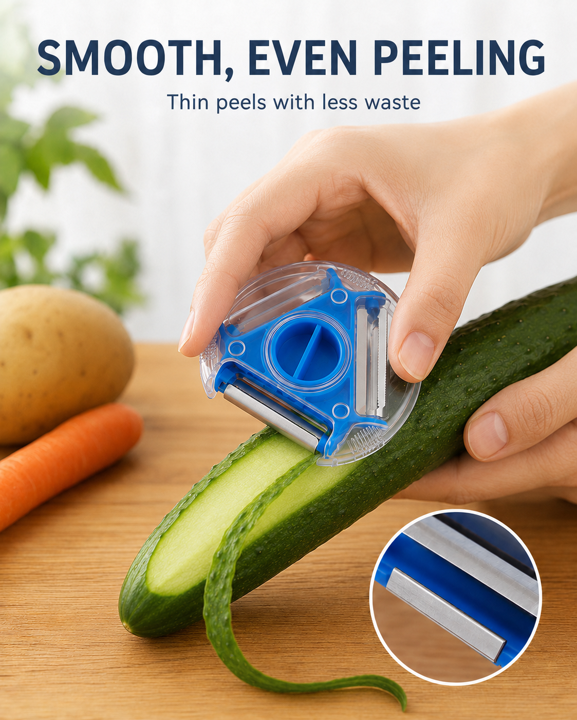 3-in-1 Rotary Vegetable Peeler | Peel & Julienne