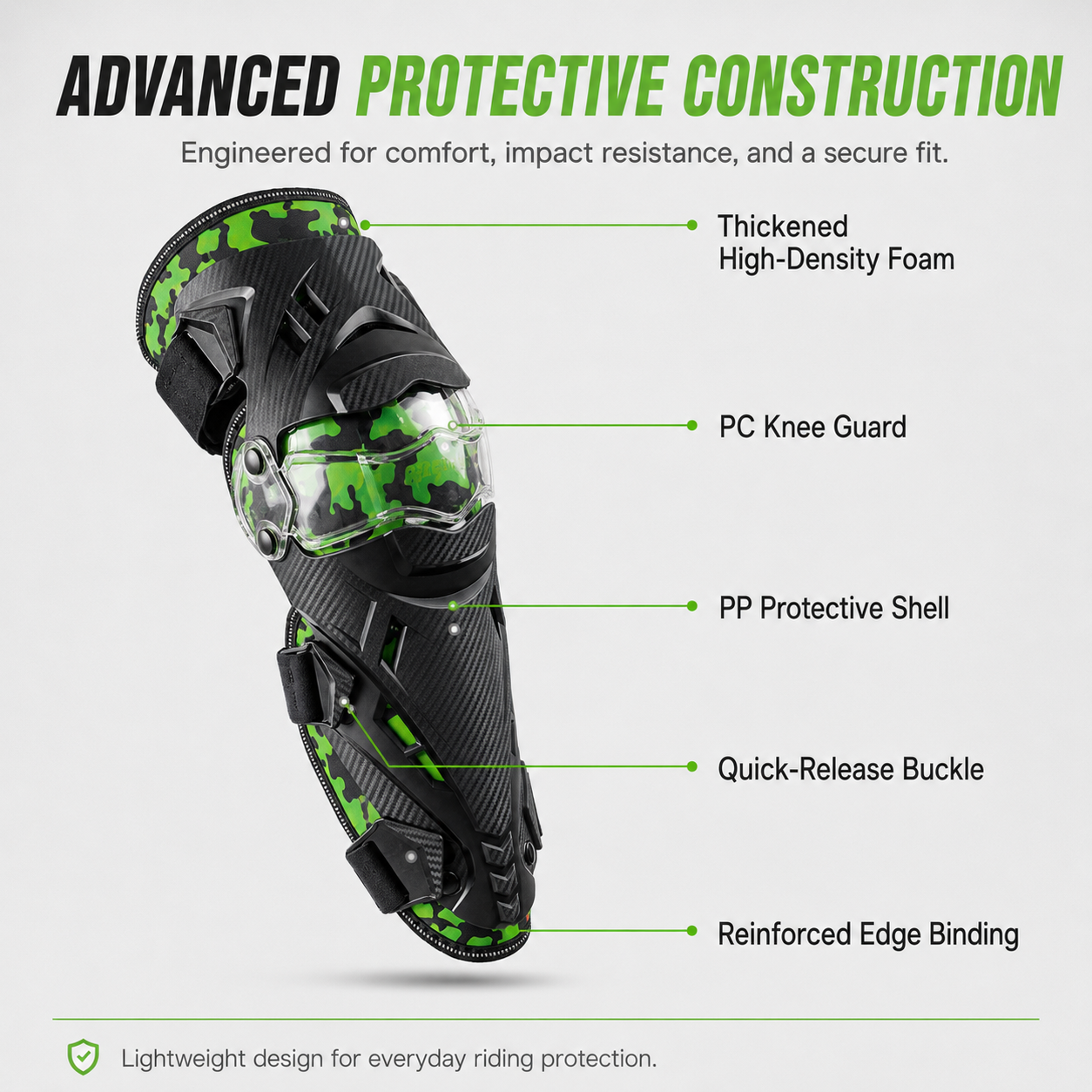 Motorcycle Knee & Shin Guards | Adjustable Riding Protection