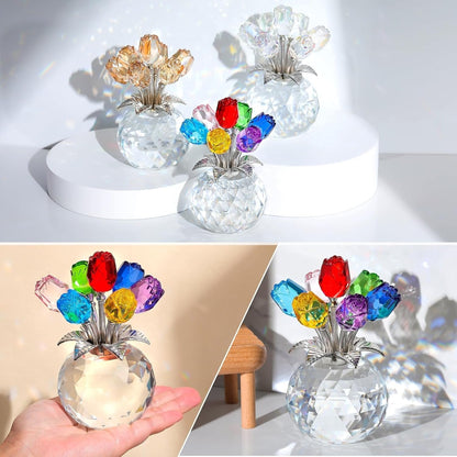 🌺Hot Sale 49% OFF-Crystal Colorful Rose Flower Vase