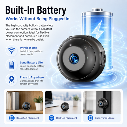 2026 Mini Magnetic WiFi Camera | Built-In Battery & Live View