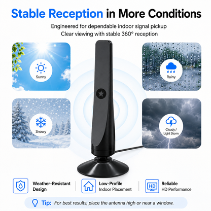HD TV Antenna - NoSubscription, Easy Setup
