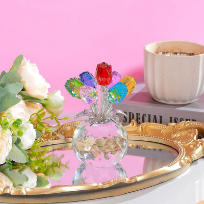 🌺Hot Sale 49% OFF-Crystal Colorful Rose Flower Vase