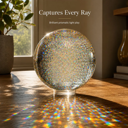 Holographic Refraction Art Sphere – Premium Optical Glass Light Prism Decor for Home & Office