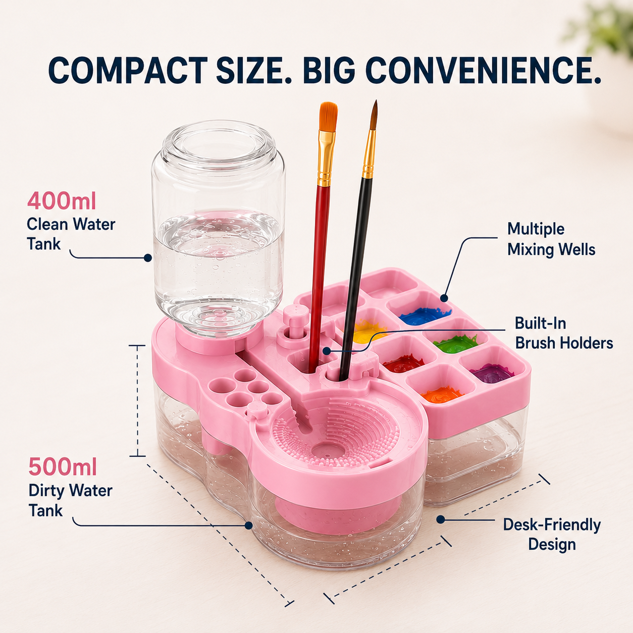 Paint Brush Washer for Kids | Cleaner, Easier Art Time（No Brushes Included）