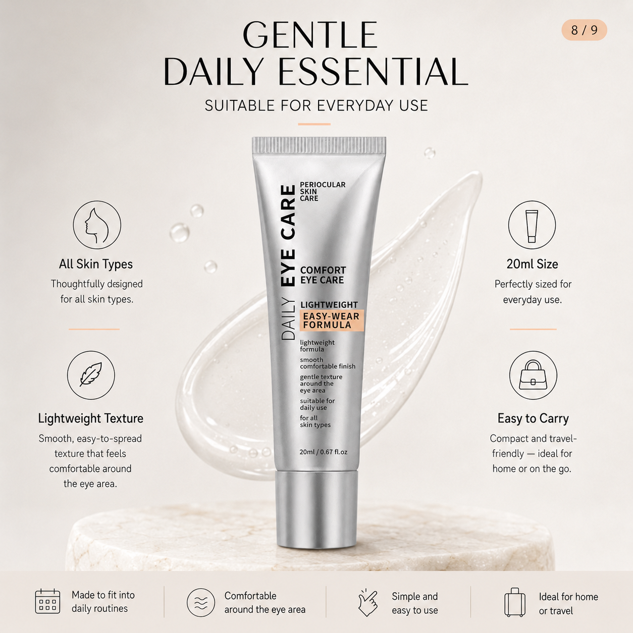 Daily Hydrating Eye Care Cream – Lightweight Moisture Comfort Formula