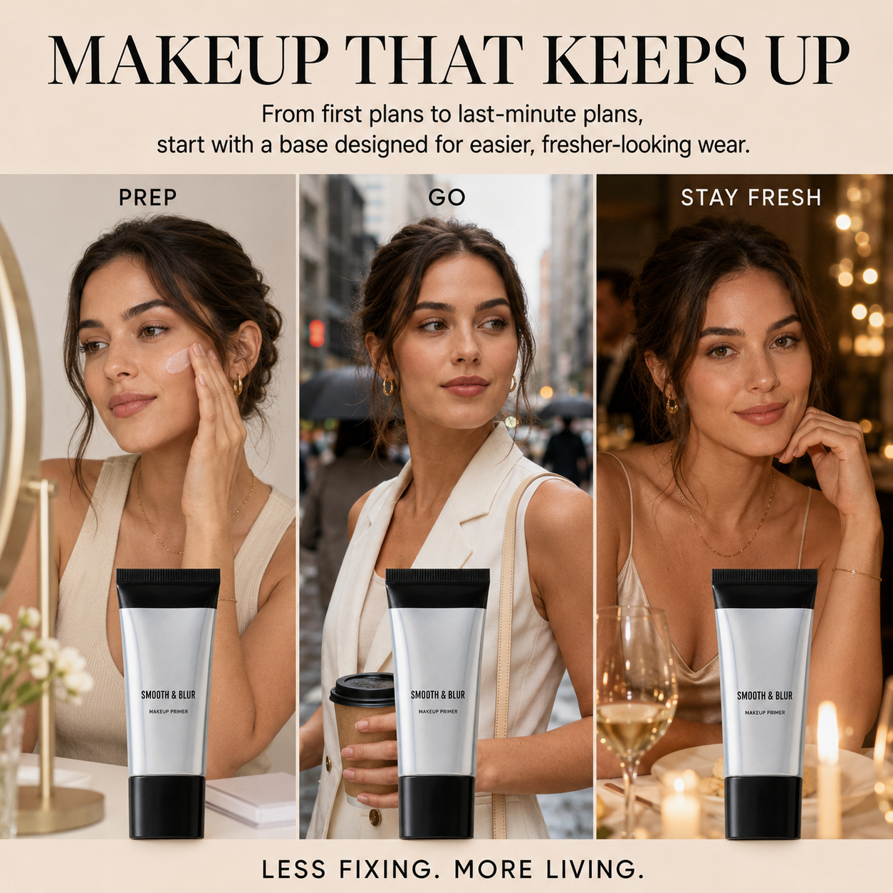 Smooth & Blur Makeup Primer – Water-Resistant Long-Wear Base