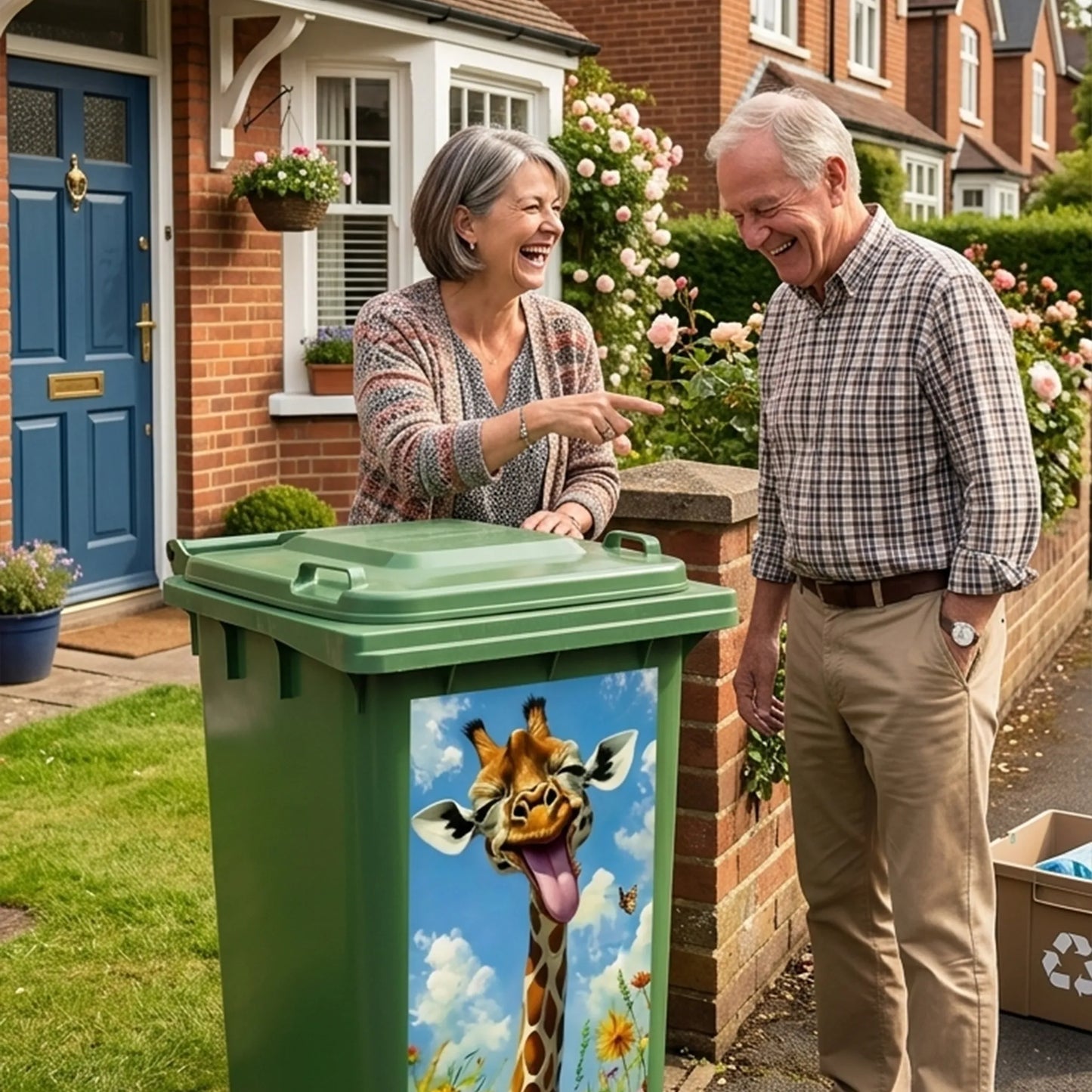 ✨ Creative Trash Can Sticker with Colourful Cartoon✨