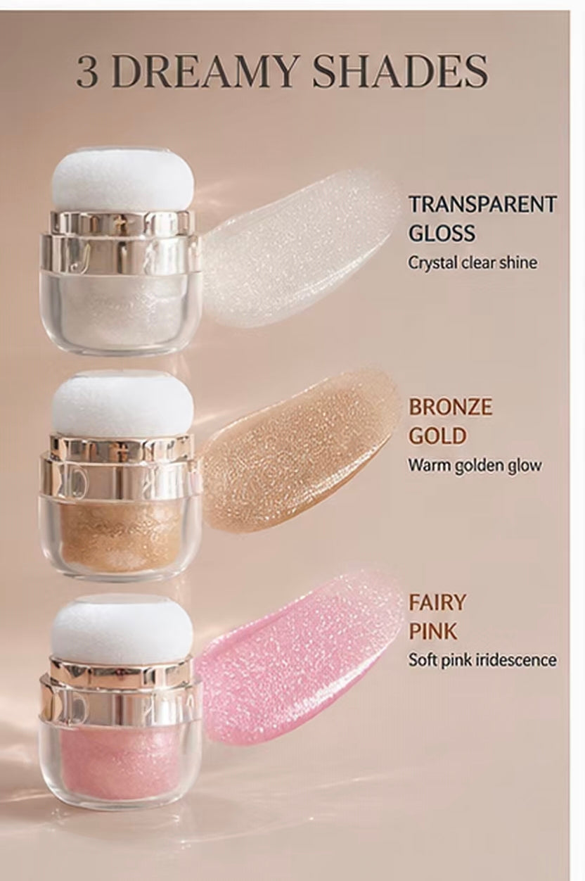 Glow Trio Shimmer Highlighter with Puff | Face & Body Radiance