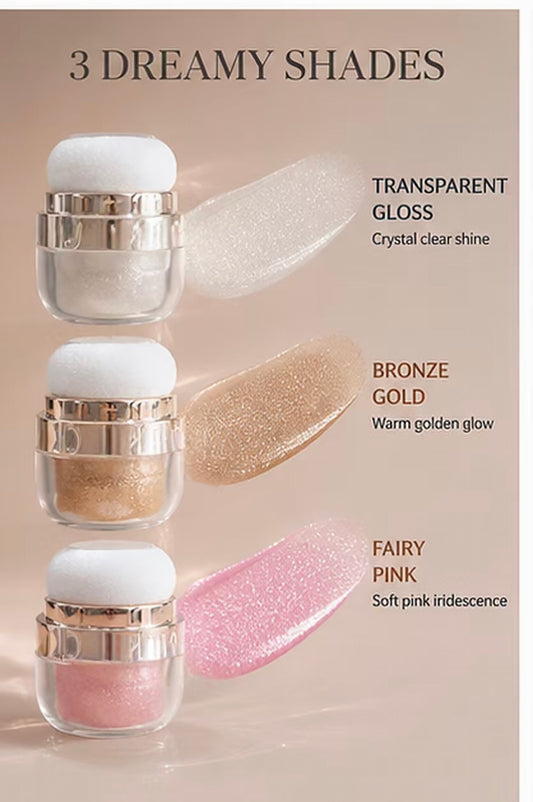 Glow Trio Shimmer Highlighter with Puff | Face & Body Radiance