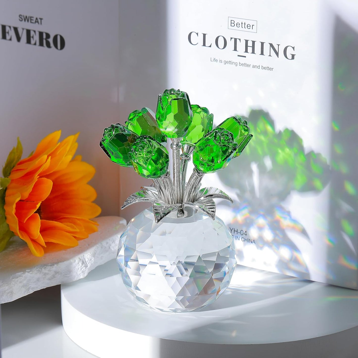 🌺Hot Sale 49% OFF-Crystal Colorful Rose Flower Vase