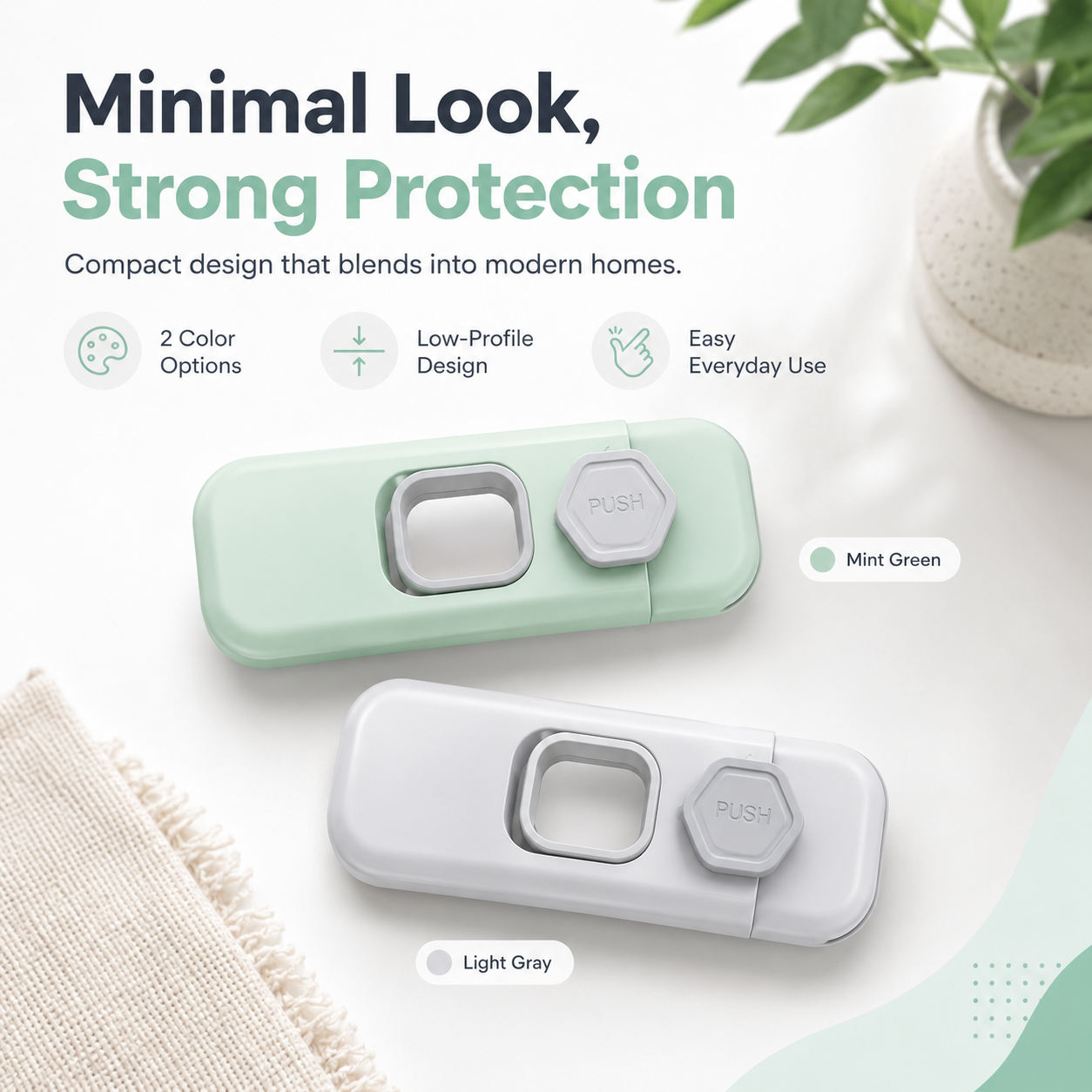 Child Safety Fridge Lock | Adhesive Cabinet & Drawer Lock